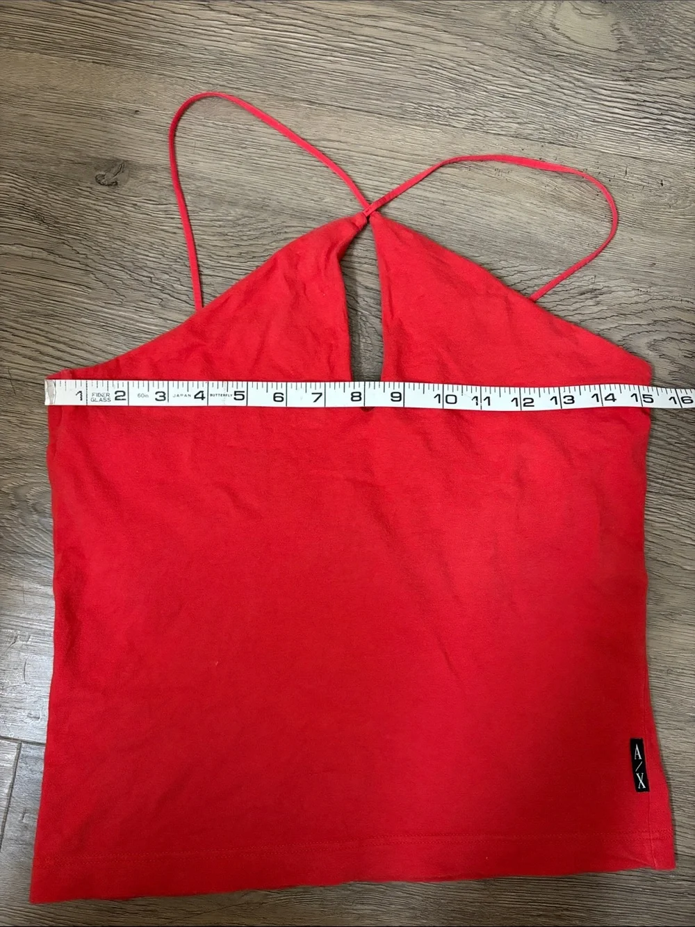 🍒Armani Exchange Bright Red Cotton Blend Top - Picture 3 of 6